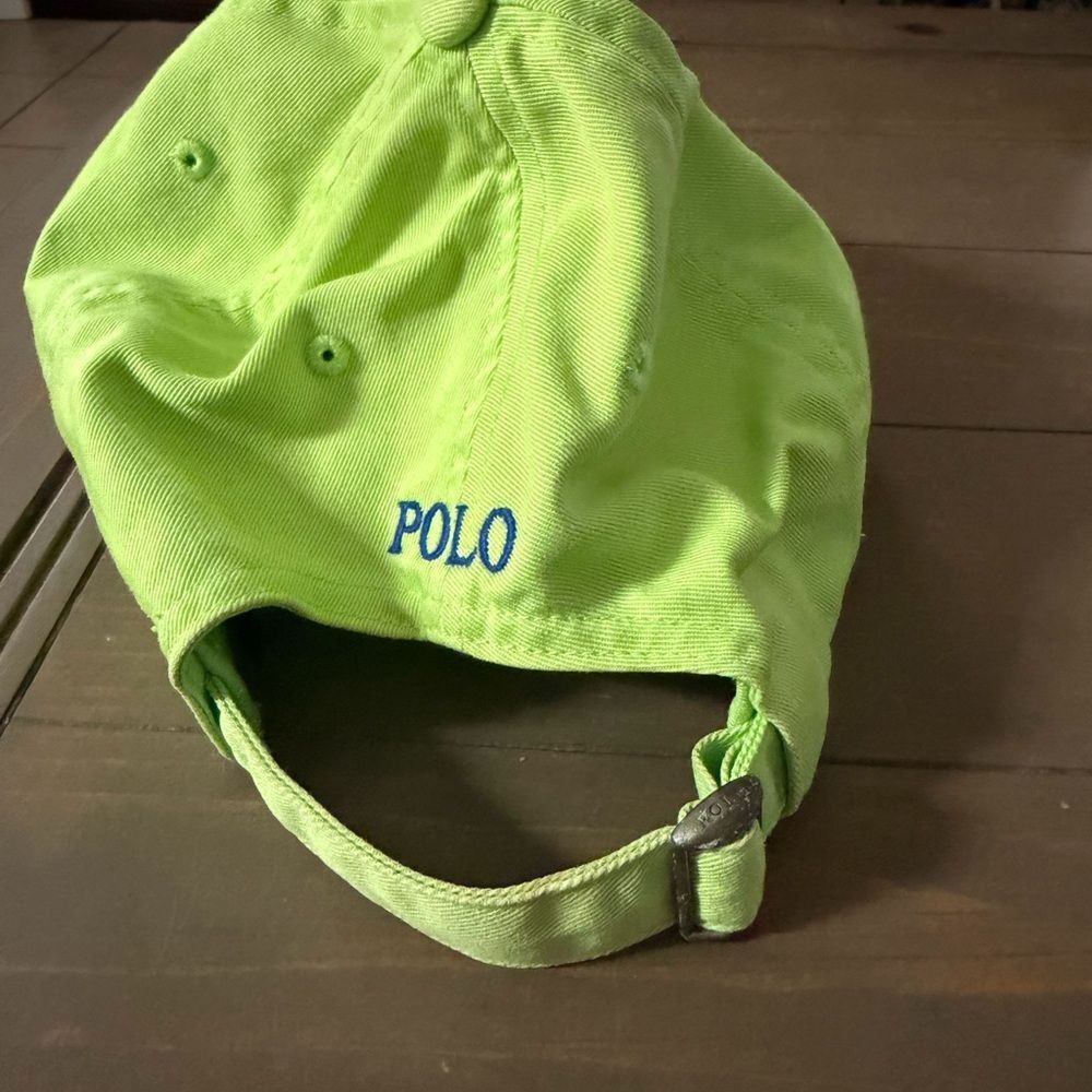 Neon Green Polo Ralph Lauren Cap - Picture 2 of 5